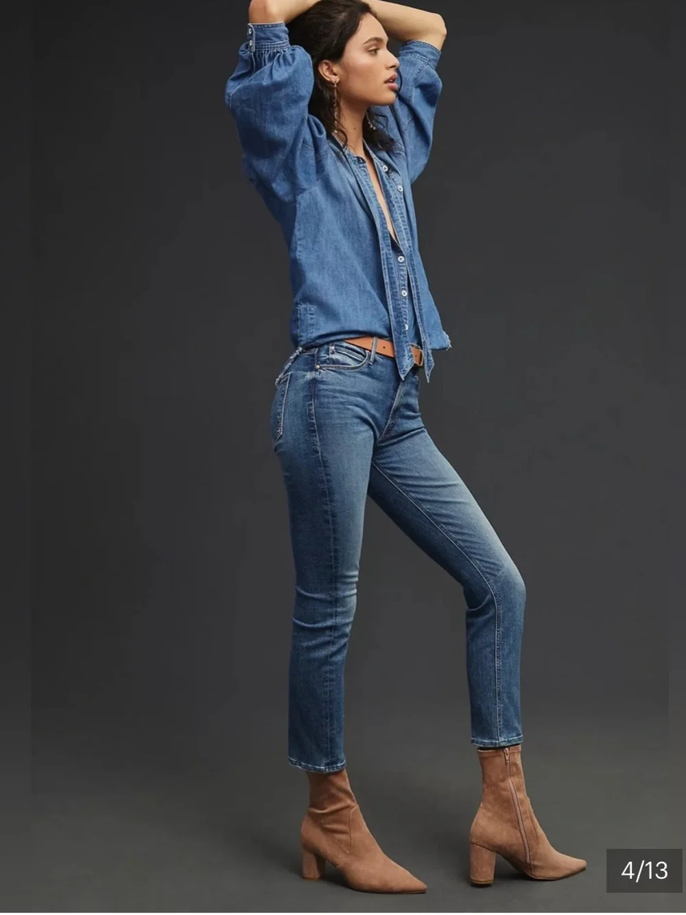 MOTHER Denim The Mid Rise Dazzler Ankle Jeans Healing Jar Size 29